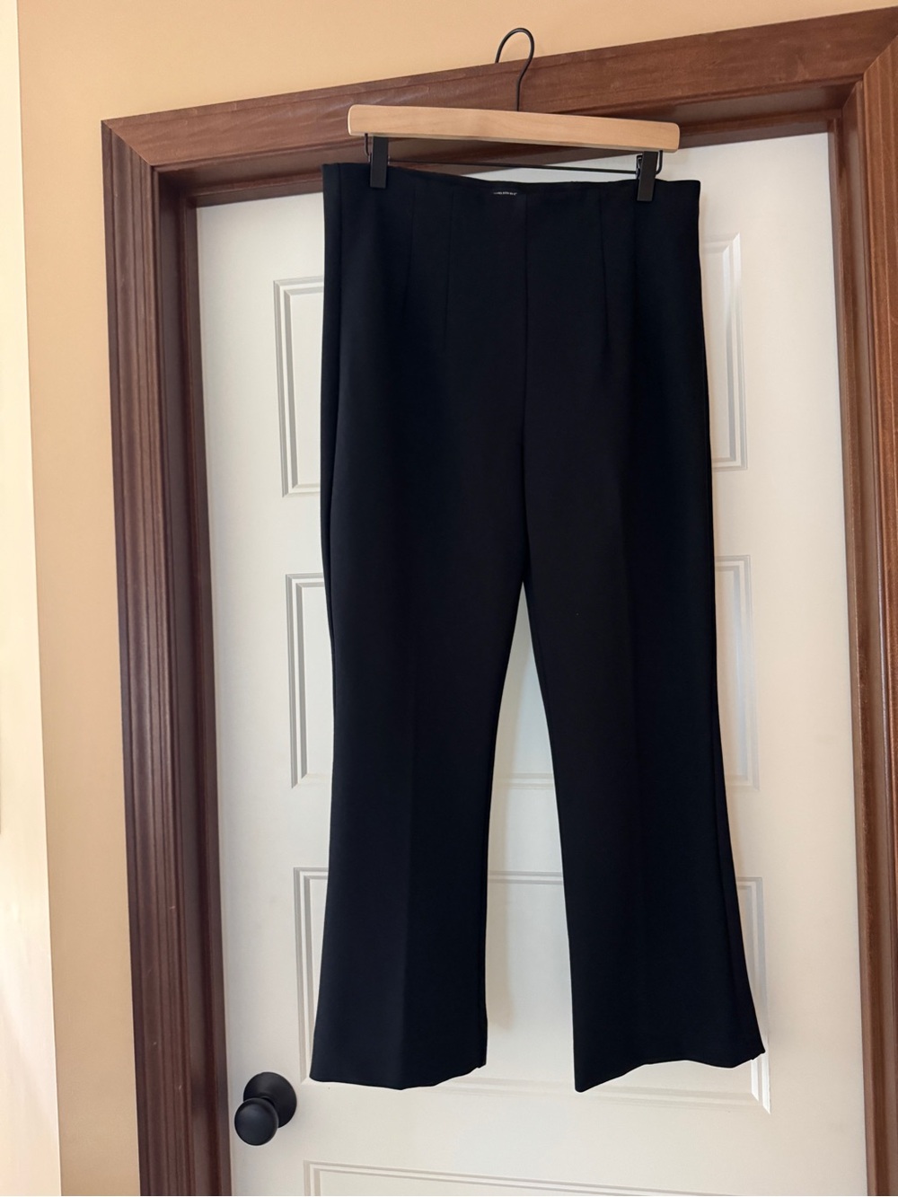 Banana Republic Black Cropped Wide-Leg Trousers